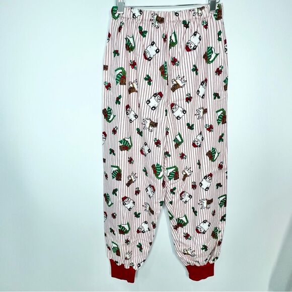 NWT VTG Moon Dance Christmas Teddy Bear Holly Candy Cane Striped Pajama Set M - Picture 6 of 12